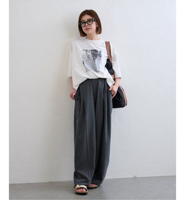 U by SPICK&SPAN「《追加》2WAYトロタックイージーワイド」|スラックス|