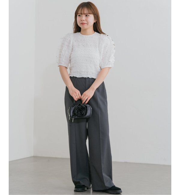 U by SPICK&SPAN「《追加》2WAYトロタックイージーワイド」|スラックス|