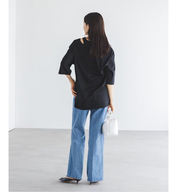 NOBLE「Room no.8/ルームエイト スムースコットンネックオープントップス」|Tシャツ・カットソー|