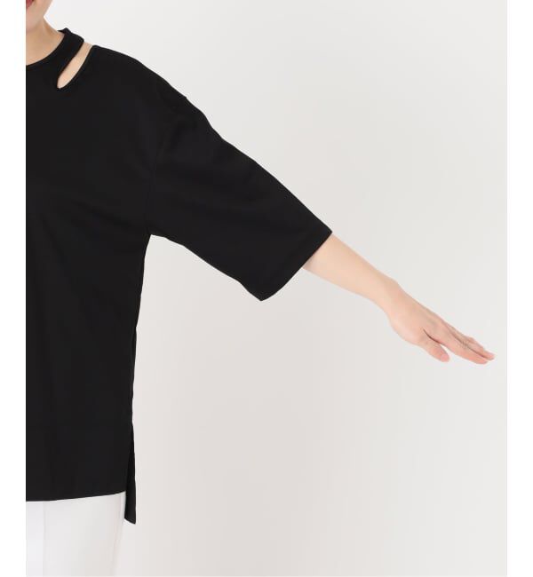 NOBLE「Room no.8/ルームエイト スムースコットンネックオープントップス」|Tシャツ・カットソー|