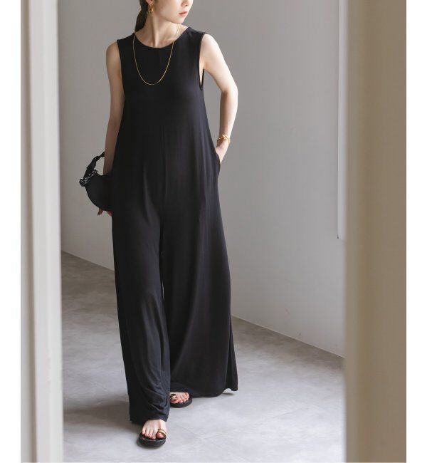 NOBLE「《NOBLE別注》determ/デターム Collagen V-Back jumpsuit」|オールインワン|ブラック