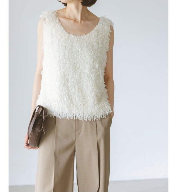 NOBLE「《追加》【洗える】フェザーヤーンタンクトッププルオーバー」|シャツ・ブラウス|