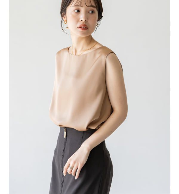 NOBLE「【洗える】ルナサテンレイヤードブラウス」|シャツ・ブラウス|