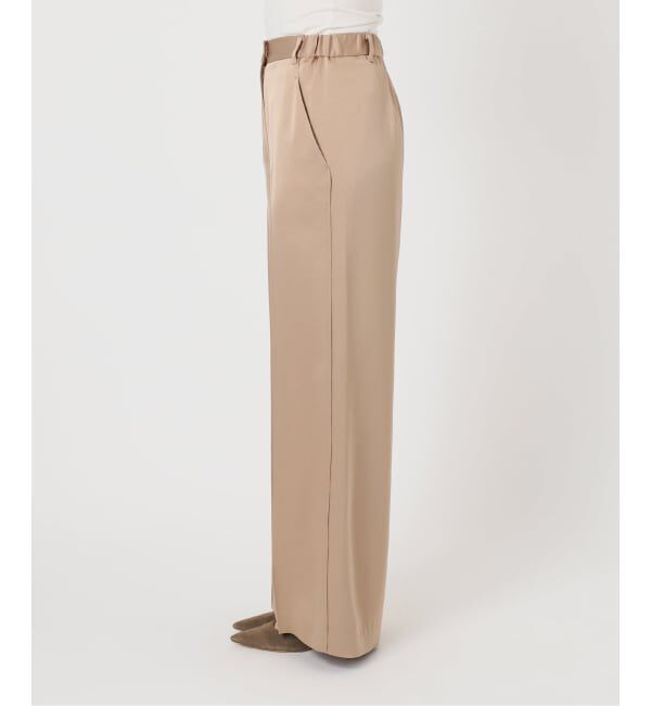 NOBLE「【洗える】ルナサテンベルテッドパンツ」|スラックス|