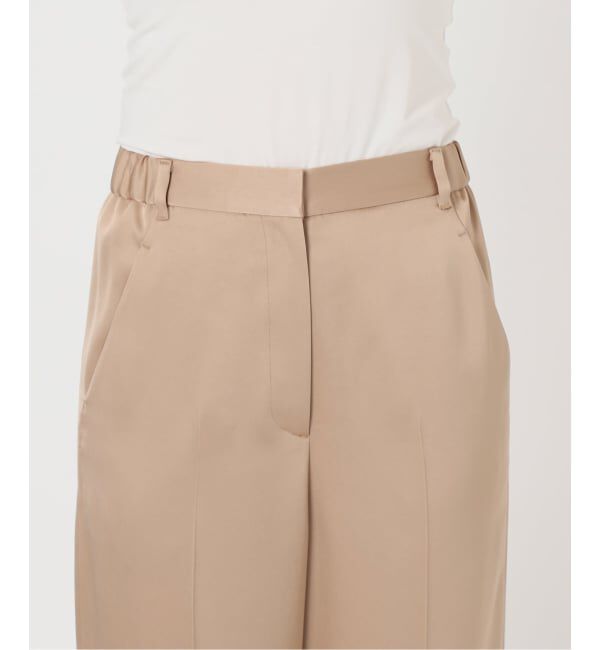 NOBLE「【洗える】ルナサテンベルテッドパンツ」|スラックス|