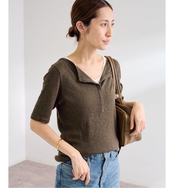 FRAMeWORK「スラブシアーテレコヘンリーS/S-Tee」|Tシャツ・カットソー|ブラウン