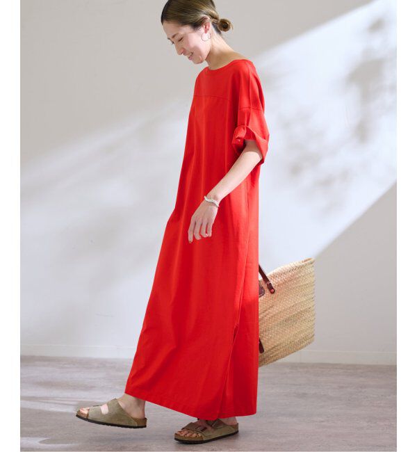 FRAMeWORK「≪追加≫コットンジャージーマキシワンピース 3」|ワンピース|レッド
