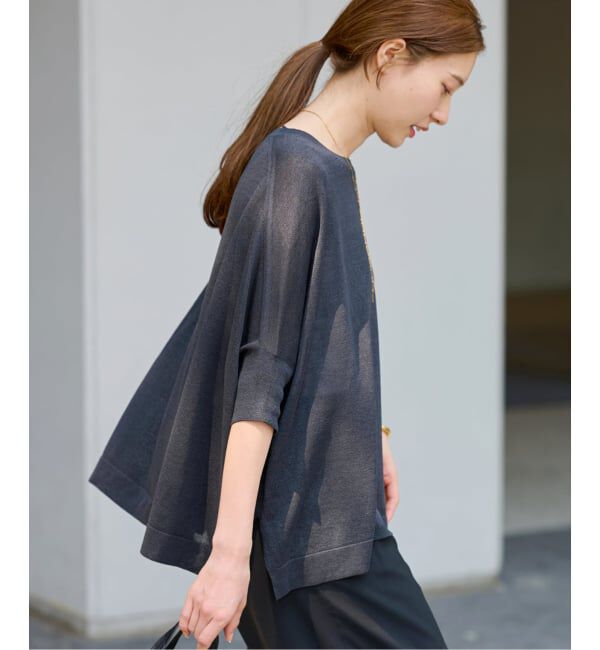 FRAMeWORK「≪追加≫ペーパーミックスポンチョニット 2」|ニット・セーター|ネイビー