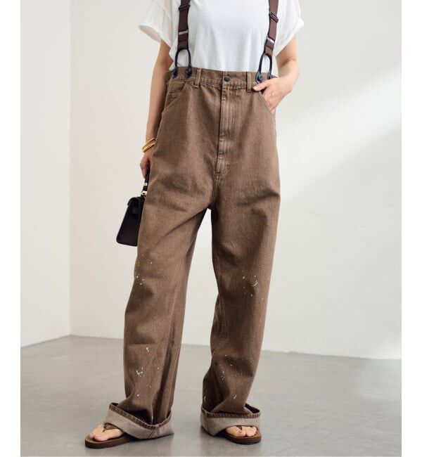 FRAMeWORK「PAYDAY /ペイデイ サスペンダー付きペイント加工デニム」|デニム|