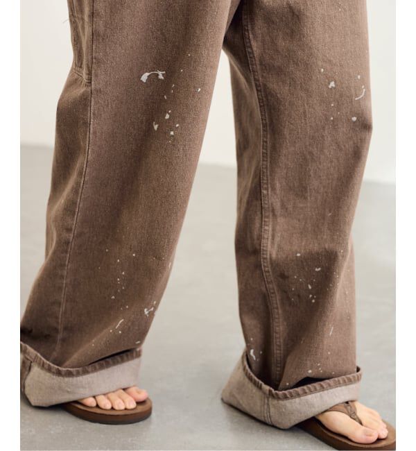 FRAMeWORK「PAYDAY /ペイデイ サスペンダー付きペイント加工デニム」|デニム|