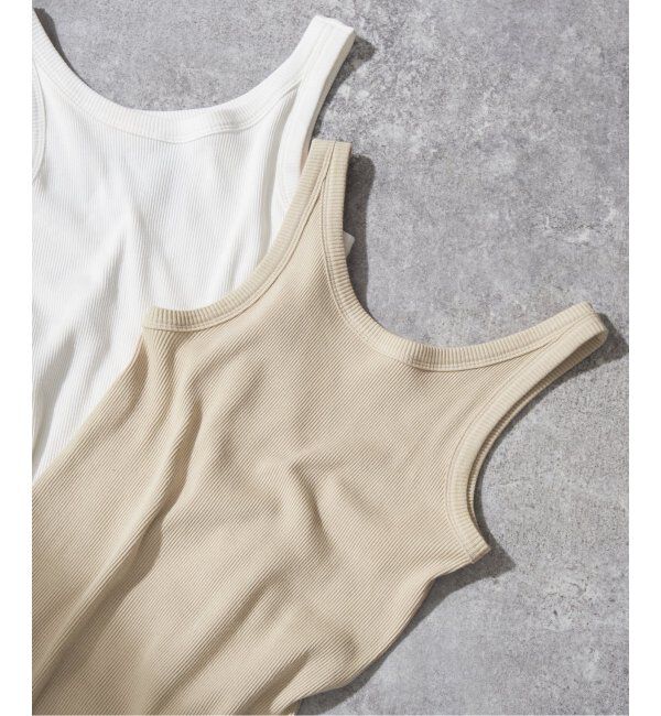Spick and Span「《追加2》甘撚テレコアメスリタンク」|タンクトップ|