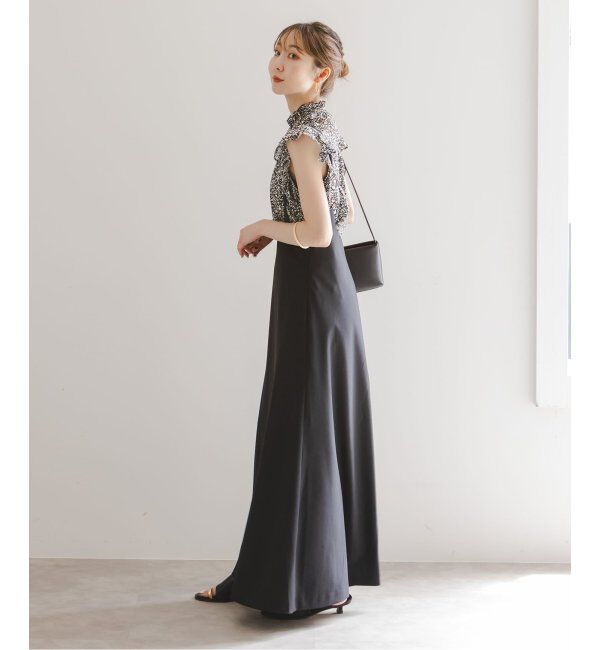 NOBLE「《追加4》【洗える】シャーリングフリルノースリブラウス」|シャツ・ブラウス|