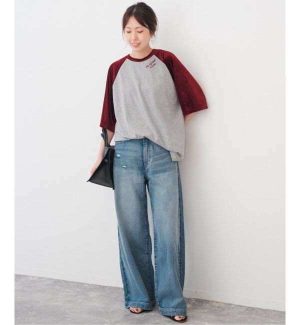 Spick and Span「Uhr/ウーア Fabricmix Baseball Tee」|Tシャツ・カットソー|