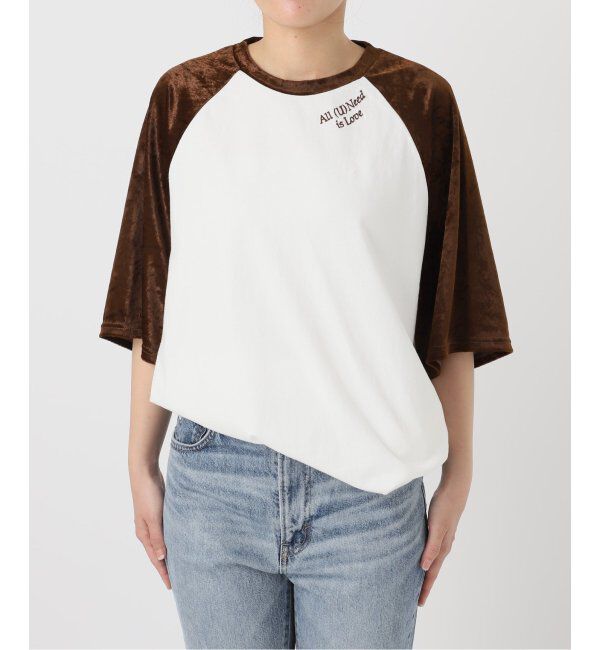 Spick and Span「Uhr/ウーア Fabricmix Baseball Tee」|Tシャツ・カットソー|