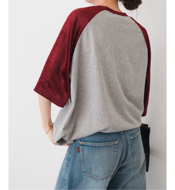 Spick and Span「Uhr/ウーア Fabricmix Baseball Tee」|Tシャツ・カットソー|