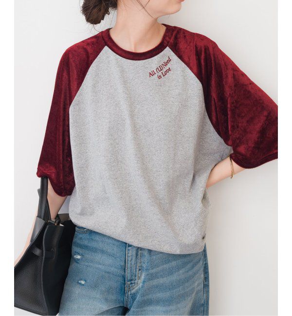 Spick and Span「Uhr/ウーア Fabricmix Baseball Tee」|Tシャツ・カットソー|