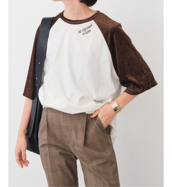 Spick and Span「Uhr/ウーア Fabricmix Baseball Tee」|Tシャツ・カットソー|