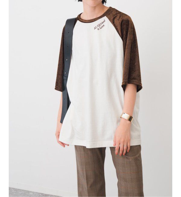 Spick and Span「Uhr/ウーア Fabricmix Baseball Tee」|Tシャツ・カットソー|ホワイト