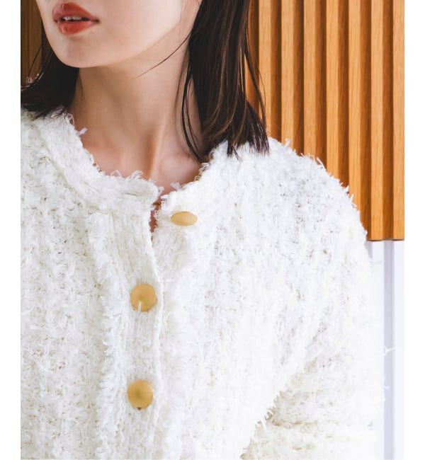 NOBLE「ツイードニットカーディガン」|カーディガン|