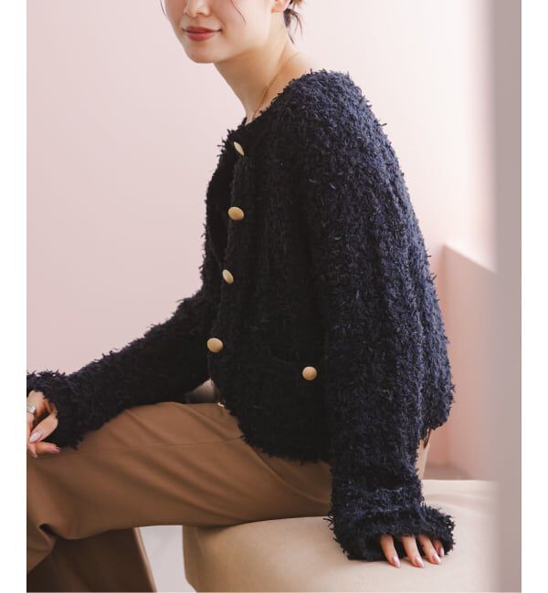 NOBLE「ツイードニットカーディガン」|カーディガン|