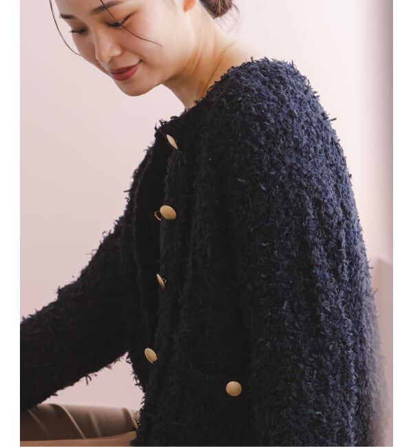 NOBLE「ツイードニットカーディガン」|カーディガン|