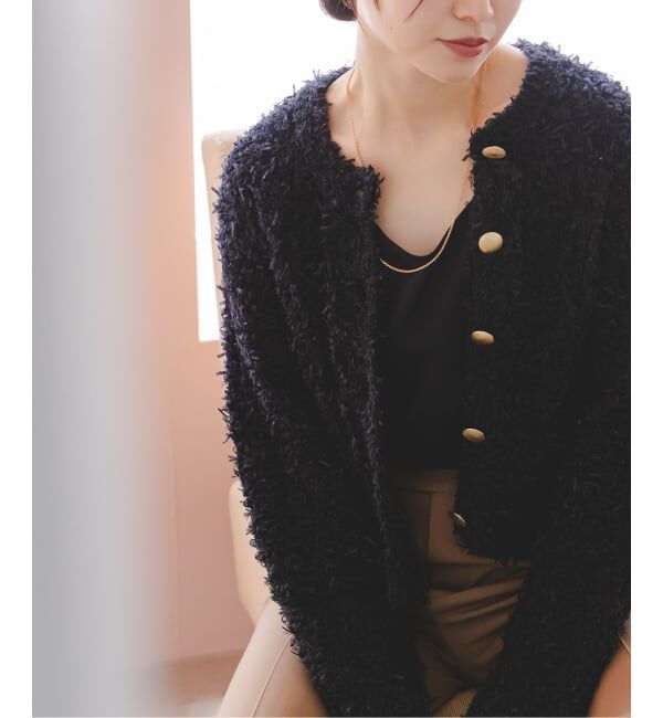 NOBLE「ツイードニットカーディガン」|カーディガン|