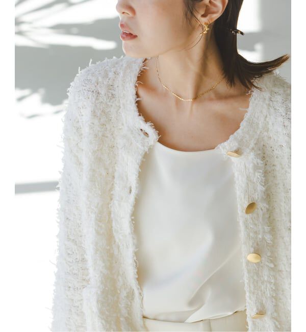 NOBLE「ツイードニットカーディガン」|カーディガン|