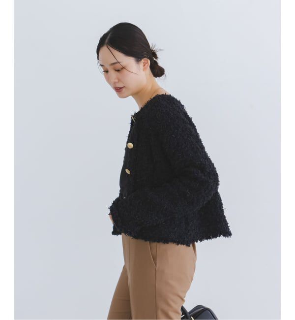 NOBLE「ツイードニットカーディガン」|カーディガン|