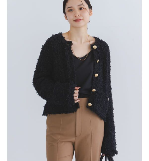 NOBLE「ツイードニットカーディガン」|カーディガン|