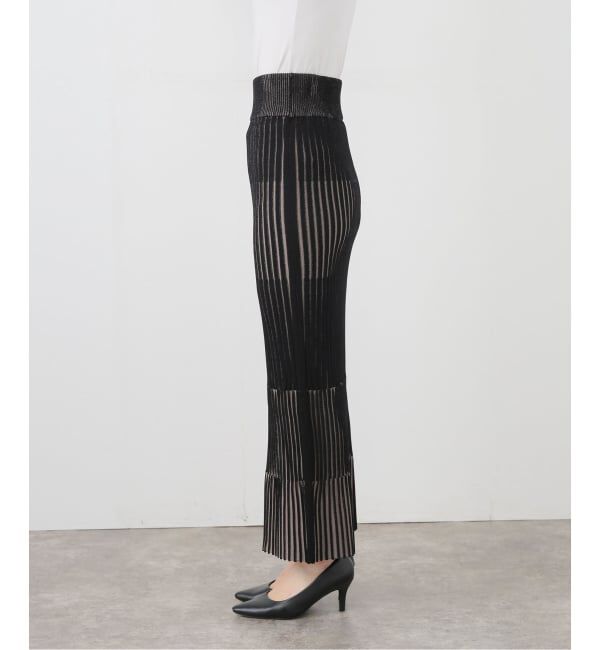 NOBLE「《追加》【洗える】ランダムバイカラーリブニットスカート」|スカート|