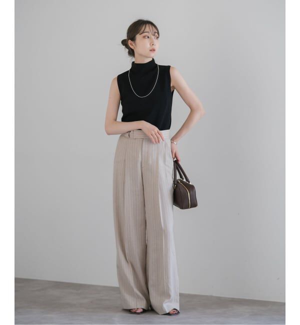 NOBLE「【洗える】ボトルネックスリーブレスニット」|ニット・セーター|