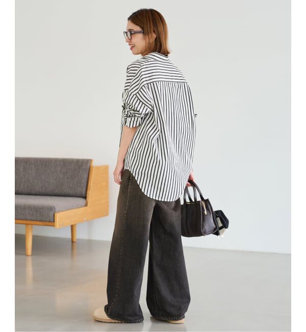 FRAMeWORK「≪WEB限定 / 追加≫コットンストライプレギュラーカラーシャツ」|シャツ・ブラウス|