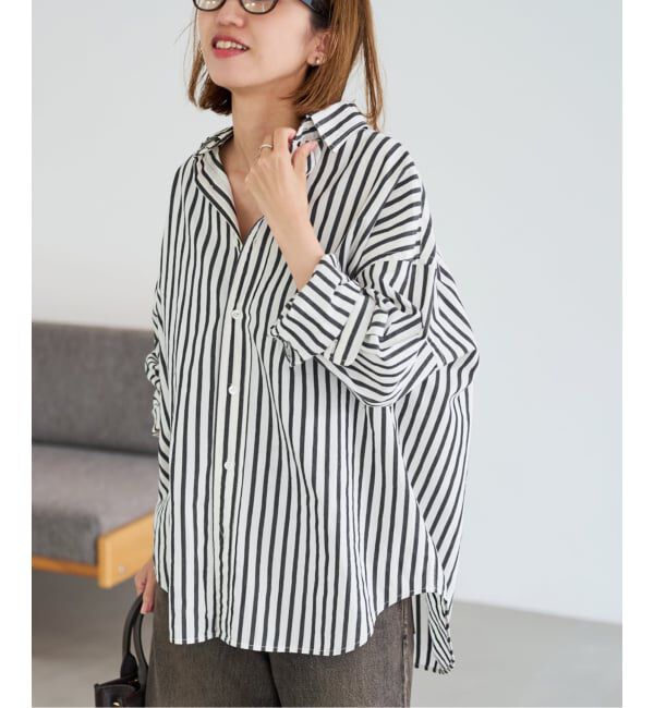 FRAMeWORK「≪WEB限定 / 追加≫コットンストライプレギュラーカラーシャツ」|シャツ・ブラウス|