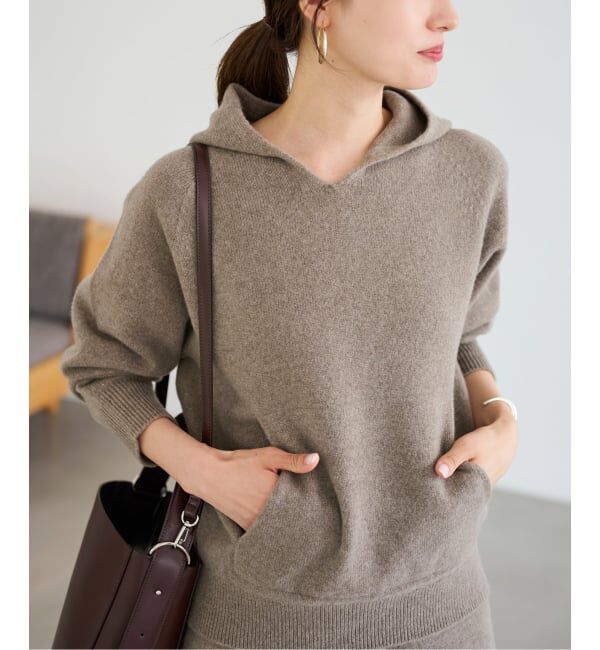 【新品未使用】FRAMeWORK 圧縮ウールフードプルオーバー 2024年　茶色 FRAMeWORK（フレームワーク） ニット セーター 「追加」圧縮ウール