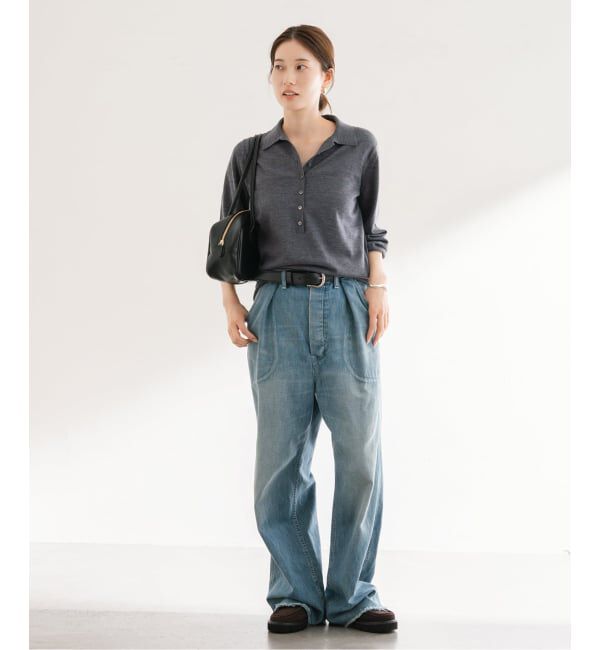 FRAMeWORK「イタリアヤーン basic ポロ衿プルオーバー」|ニット・セーター|