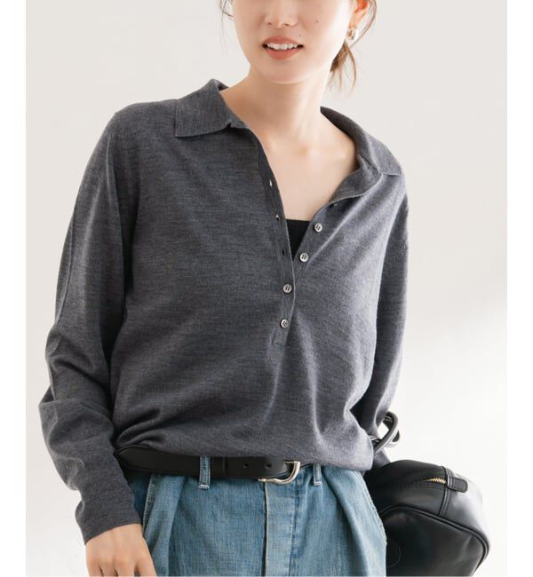 FRAMeWORK「イタリアヤーン basic ポロ衿プルオーバー」|ニット・セーター|