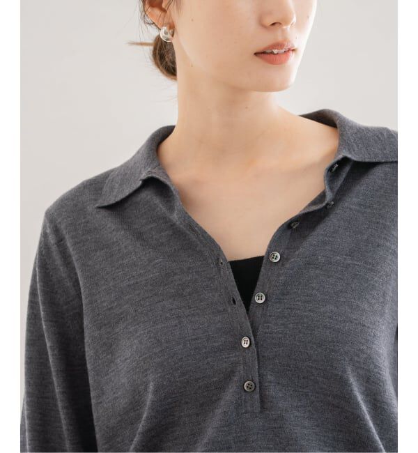 FRAMeWORK「イタリアヤーン basic ポロ衿プルオーバー」|ニット・セーター|