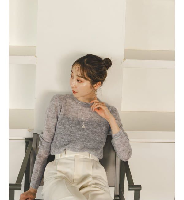 NOBLE「《WEB限定追加》ファインアルパカウールシアーニット」|ニット・セーター|