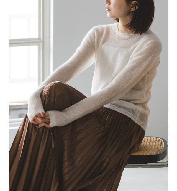 NOBLE「《WEB限定追加》ファインアルパカウールシアーニット」|ニット・セーター|