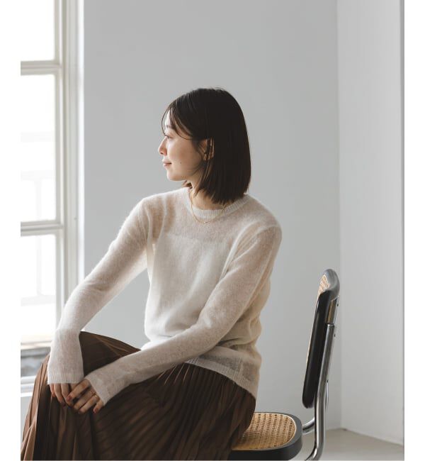 NOBLE「《WEB限定追加》ファインアルパカウールシアーニット」|ニット・セーター|