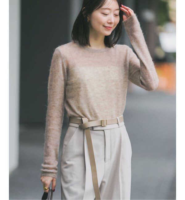 NOBLE「《WEB限定追加》ファインアルパカウールシアーニット」|ニット・セーター|