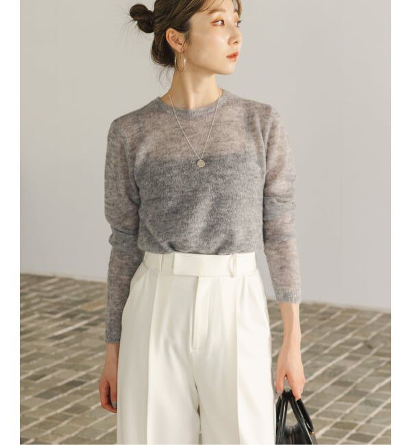 NOBLE「《WEB限定追加》ファインアルパカウールシアーニット」|ニット・セーター|