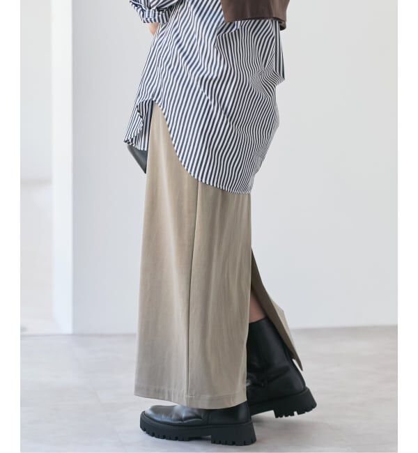 Spick and Span「サテンジャージーIラインスカート」|スカート|