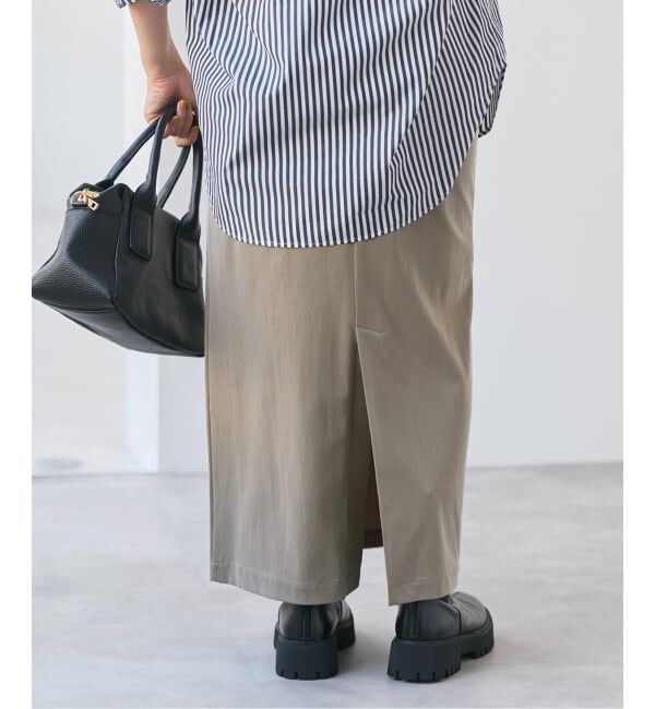 Spick and Span「サテンジャージーIラインスカート」|スカート|