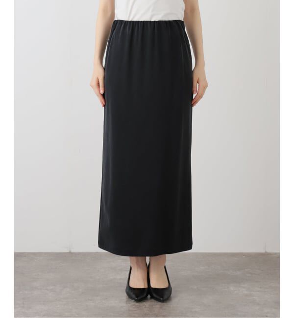 Spick and Span「サテンジャージーIラインスカート」|スカート|