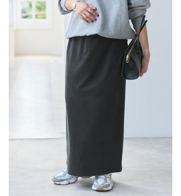 Spick and Span「サテンジャージーIラインスカート」|スカート|