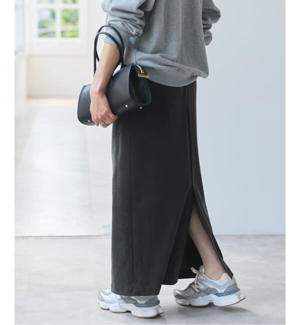 Spick and Span「サテンジャージーIラインスカート」|スカート|