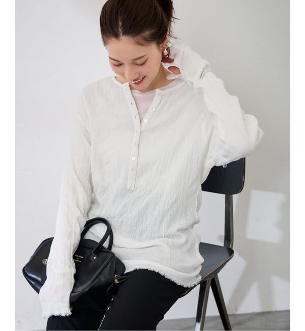 FRAMeWORK「≪追加≫楊柳ヘンリーブラウス」|シャツ・ブラウス|