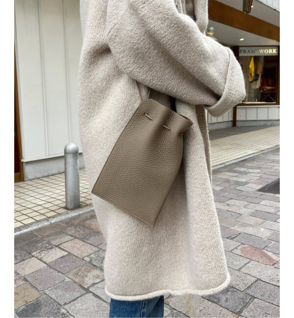 FRAMeWORK「ITTI/イッチ HERRIE KINCHAKU POUCH PM」|ショルダー・メッセンジャー|ベージュ