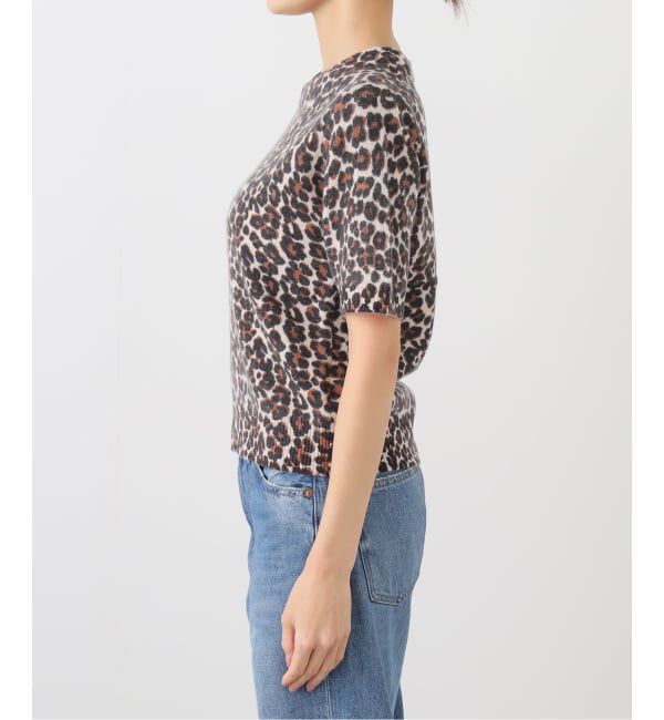 Spick and Span「レオパードプリントハーフスリーブニット」|ニット・セーター|